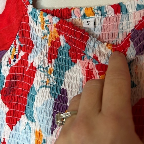 Floral Print Smocked Maxi Dress Size S - Picture 8 of 11